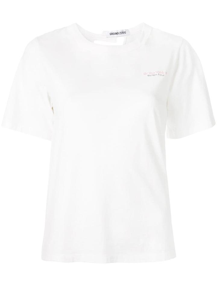 Ground Zero Embroidered Open Back T-shirt - White