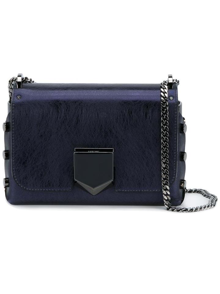 Jimmy Choo Petite 'lockett' Shoulder Bag, Women's, Blue, Leather/suede