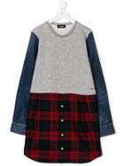 Dsquared2 Kids Teen Tartan Sweatshirt Dress - Grey