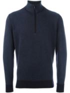 Loro Piana Funnel Neck Jumper, Men's, Size: 58, Blue, Cashmere