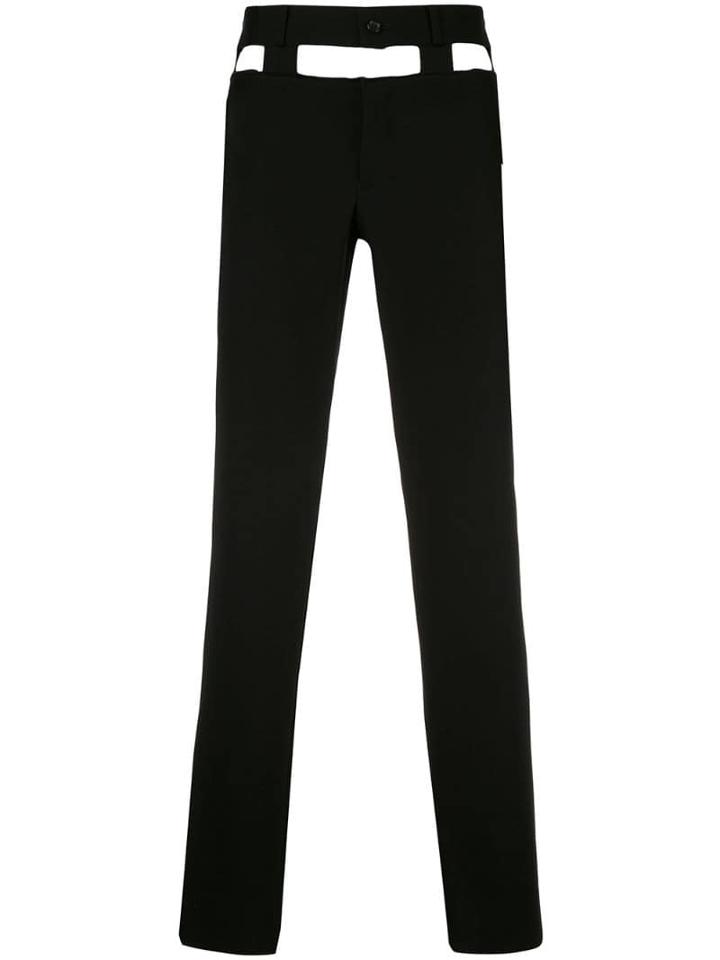 Comme Des Garçons Homme Plus Cut Out Waistband Trousers - Black