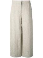 Max Mara Studio - Sorbona Cropped Trousers - Women - Linen/flax/ramie - 46, Nude/neutrals, Linen/flax/ramie
