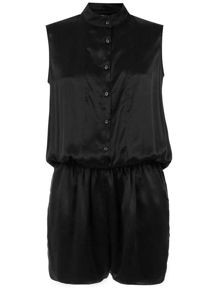 Uma Raquel Davidowicz Silk Jeep Playsuit - Black