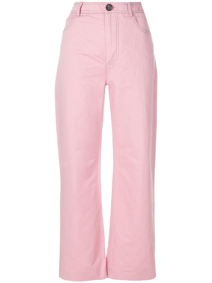 Marni High Rise Straight Trousers - Pink & Purple