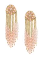 Oscar De La Renta Beaded Cluster Chain Earring - Pink