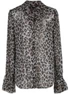 Paige Sheer Leopard Print Blouse - Grey