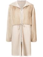 Oscar De La Renta Hooded Layered Coat - Nude & Neutrals