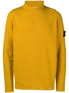 Stone Island Rolled Edge Turtleneck Sweater - Yellow & Orange