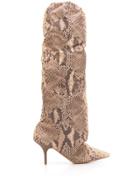 Yeezy Snake Effect Knee-high Boots - Neutrals