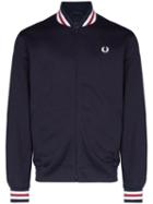 Fred Perry Zip-up Cotton Bomber Jacket - Blue