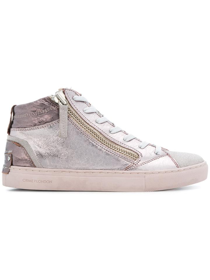 Crime London Java Mid Sneakers - Metallic