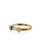 Jessie Western 18k Yellow Gold Kinetic Horizon Green Tourmaline Ring