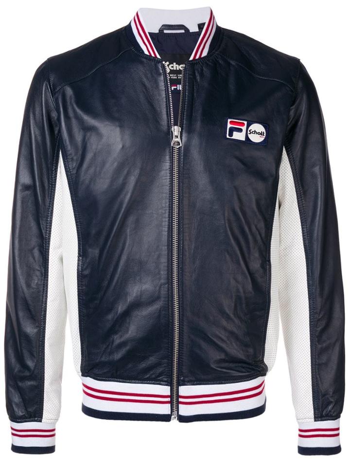 Schott Schott X Fila Pier Bomber Jacket - Blue