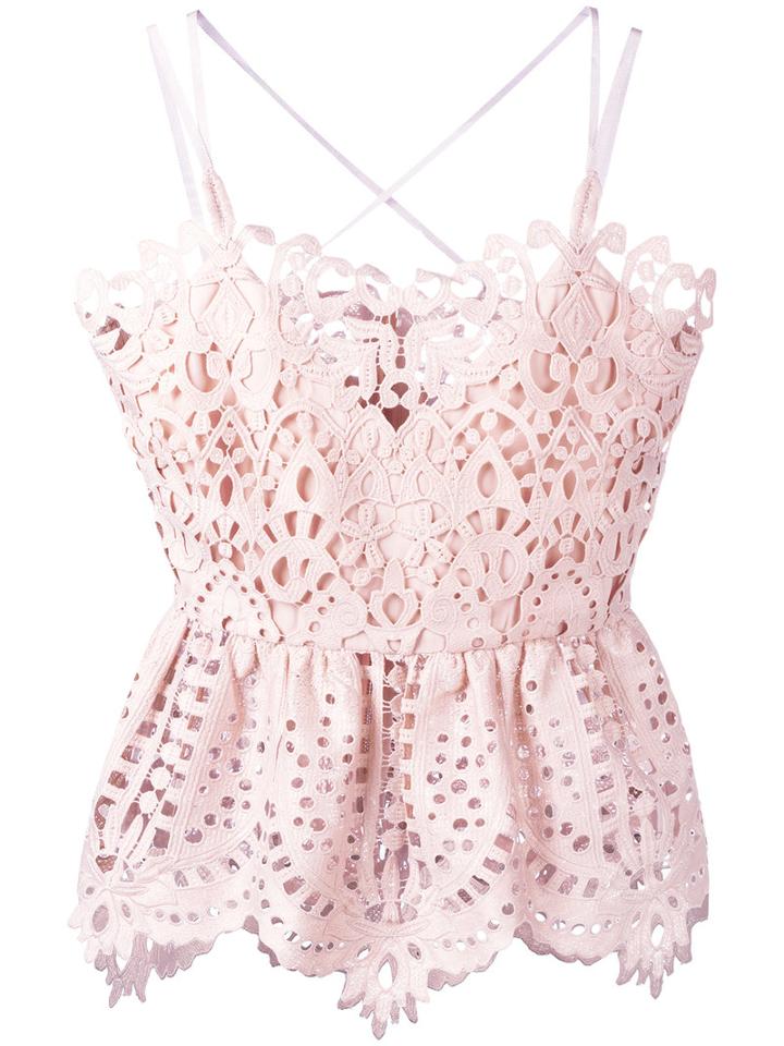 Perseverance London Lace Peplum Camisole Top, Women's, Size: 10, Pink/purple, Polyester