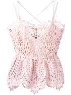 Perseverance London Lace Peplum Camisole Top, Women's, Size: 10, Pink/purple, Polyester