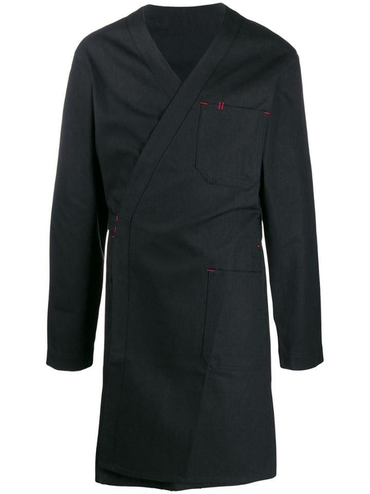Takahiromiyashita The Soloist Wrapped Front Coat - Black
