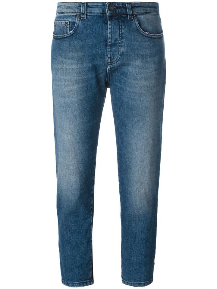 No21 Cropped Straight Jeans, Women's, Size: 28, Blue, Cotton/spandex/elastane