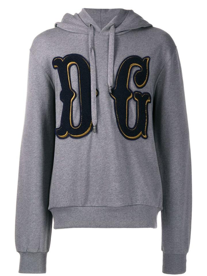 Dolce & Gabbana Dg Patch Hoodie - Grey