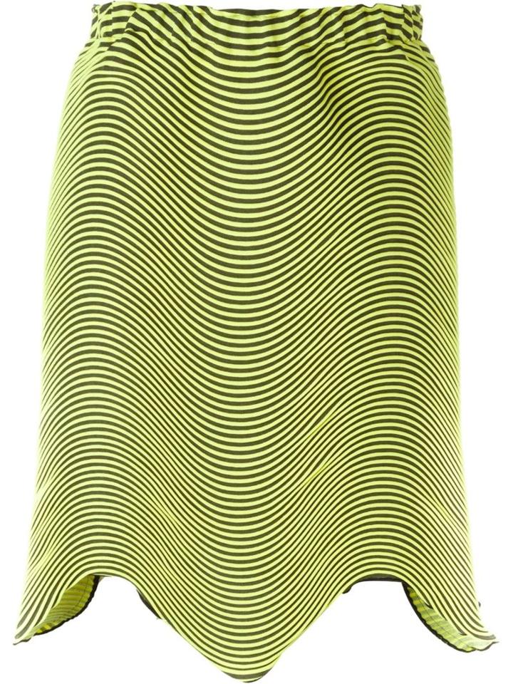 Issey Miyake Wave Pleat Skirt, Women's, Size: 2, Yellow/orange, Polyester