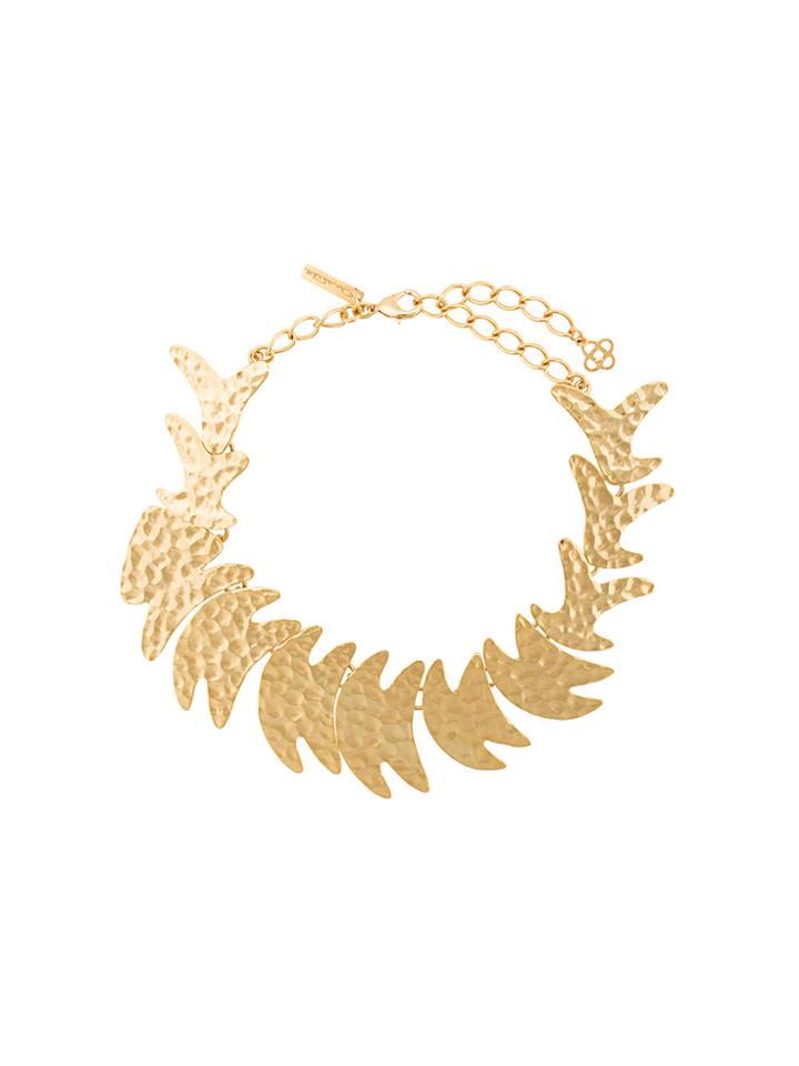 Oscar De La Renta Hammered Fish Necklace - Metallic