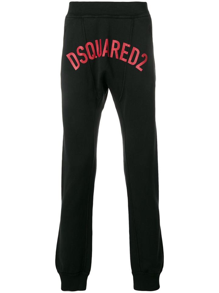 Dsquared2 Printed Logo Track Pants - Black