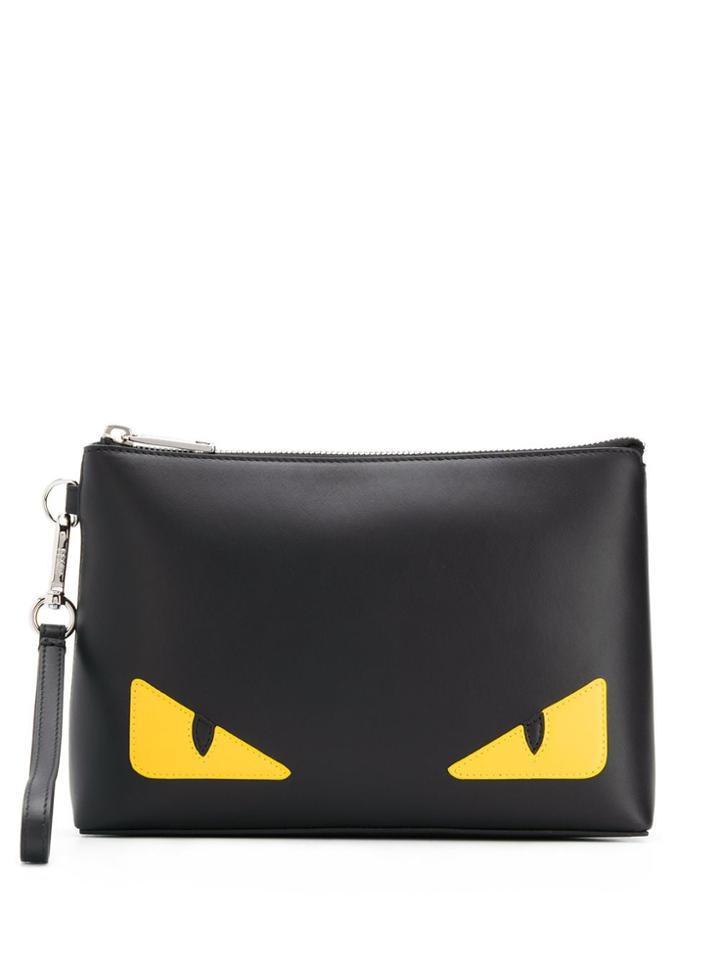 Fendi Bag Eyes Zipped Clutch - Black
