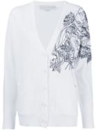 Stella Mccartney Embroidered Shoulder Cardigan, Women's, Size: 42, White, Virgin Wool