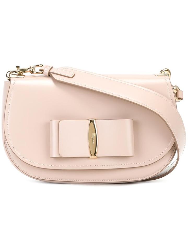 Salvatore Ferragamo 'vara' Flap Shoulder Bag, Women's, Nude/neutrals