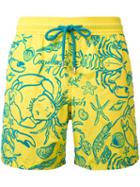 Vilebrequin - Crab Print Swim Shorts - Men - Cotton/polyamide/polyester - Xl, Yellow/orange, Cotton/polyamide/polyester