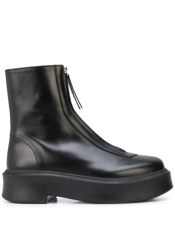 The Row Zip-front Ankle Boots - Black
