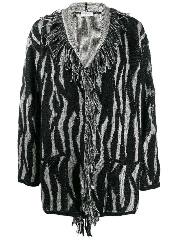 Liu Jo Fringe Detail Cardigan - Black