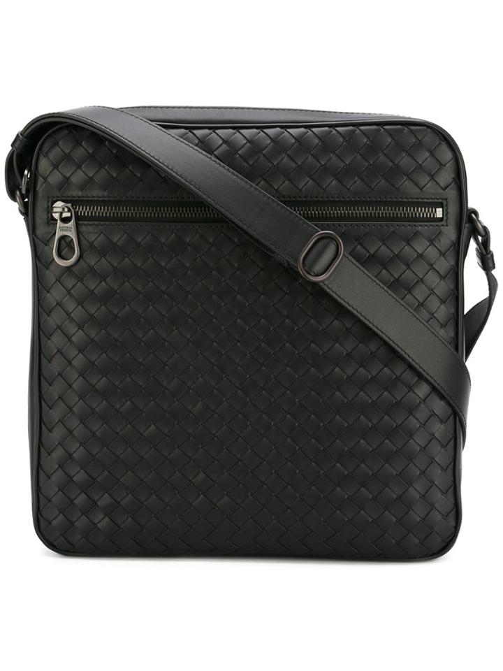 Bottega Veneta Woven Effect Messenger Bag - Black