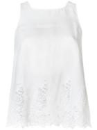 Ermanno Scervino Sleeveless Lace-trimmed Top - White