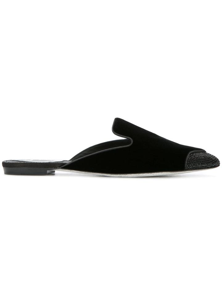 René Caovilla Pointed Mules - Black