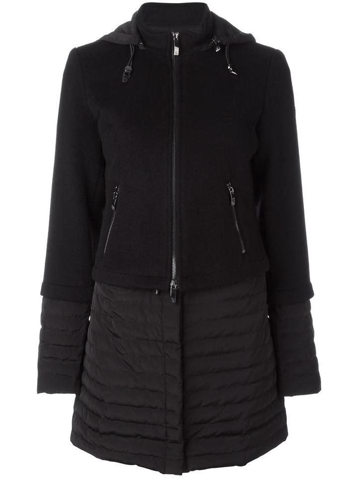 Armani Jeans Single Breasted Coat, Women's, Size: 44, Black, Wool/polyester/feather Down