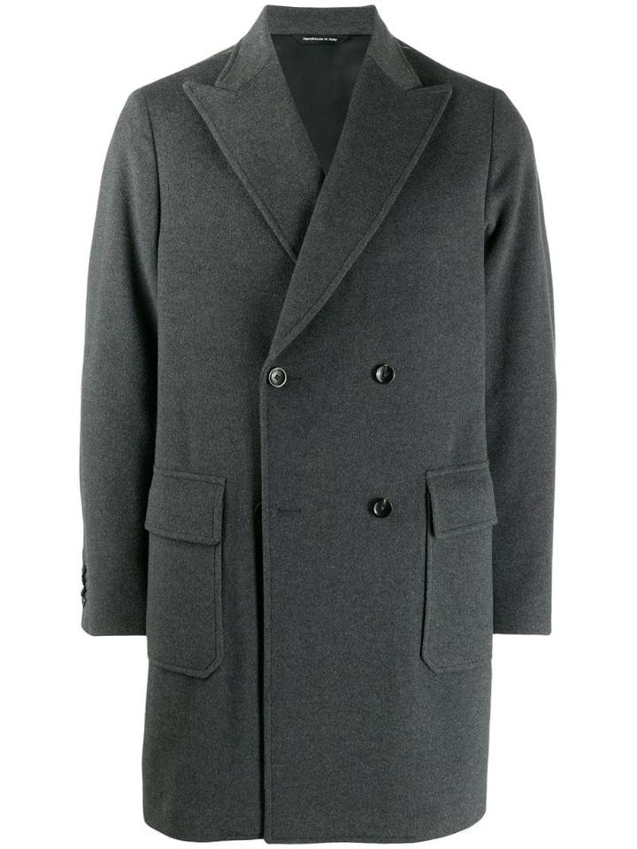 Tonello Double-breasted Midi Coat - Grey