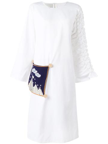 Reemami - Buttoned Sleeve Dress - Women - Cotton/polyester - Xl, Women's, White, Cotton/polyester