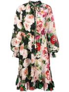 Dolce & Gabbana Double-flower Pattern Dress - Black