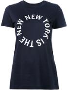 Dkny Printed T-shirt, Women's, Size: Xs, Blue, Cotton