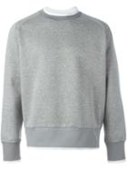 Diesel Black Gold Trim Detail Sweatshirt, Men's, Size: M, Grey, Cotton/polyester