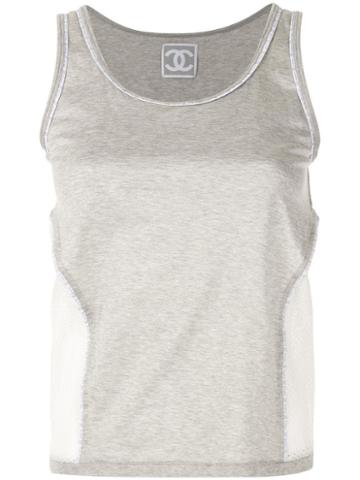 Chanel Pre-owned Mesh Panels Tank Top - Grey