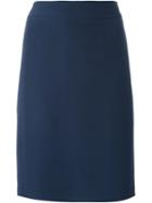Armani Collezioni Pencil Skirt, Women's, Size: 50, Blue, Acetate/silk/polyester