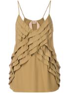 No21 Ruffled Strappy Blouse - Nude & Neutrals