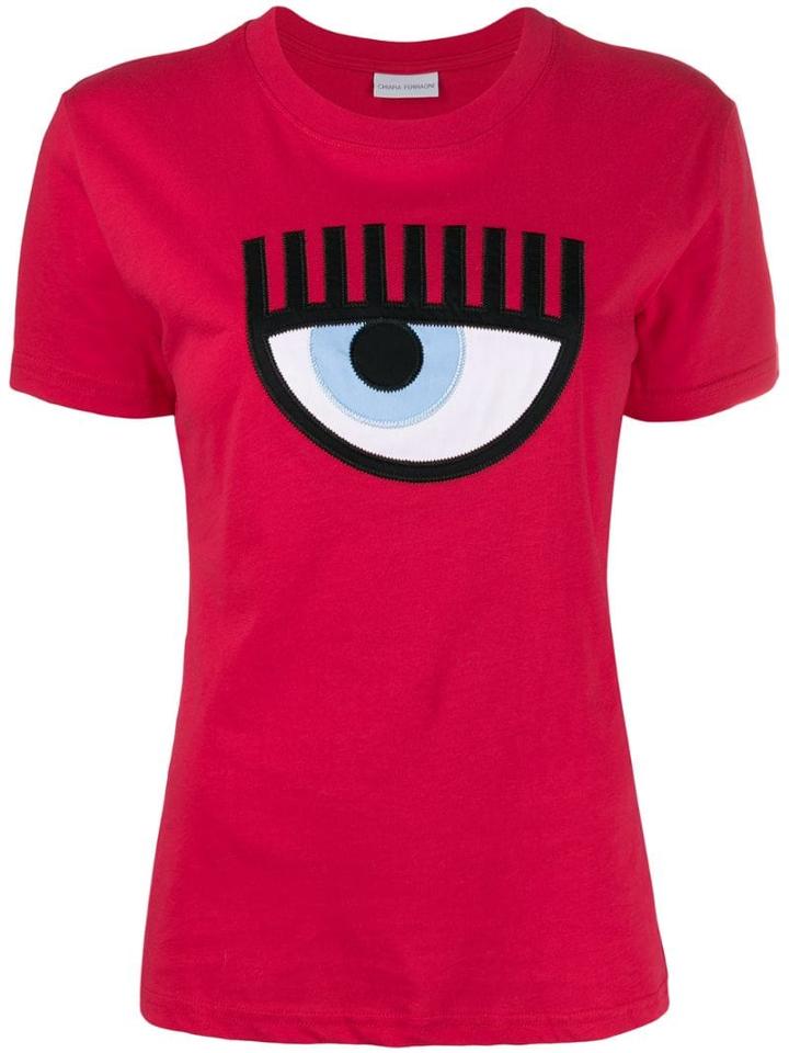Chiara Ferragni Eye Appliqué T-shirt - Red