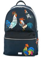 Dolce & Gabbana Volcano Rooster Print Backpack - Blue