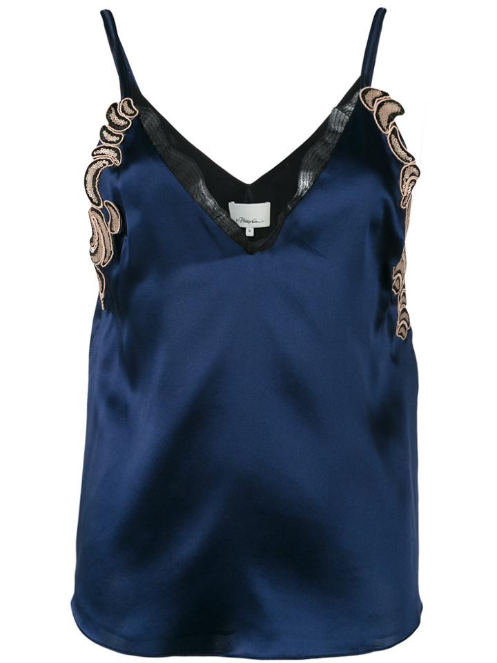 3.1 Phillip Lim Lace Slip Cami Blouse - Blue
