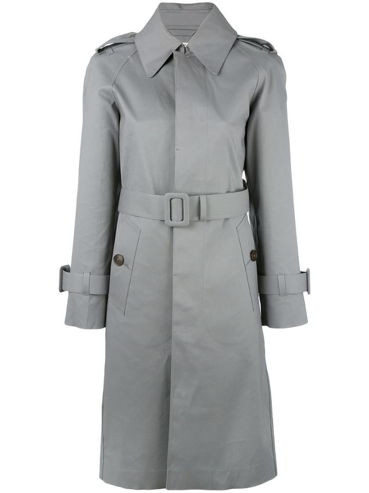 Balenciaga Chain Detail Trench Coat, Women's, Size: 38, Grey, Cotton