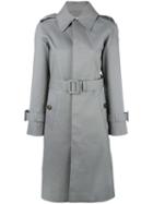 Balenciaga Chain Detail Trench Coat, Women's, Size: 38, Grey, Cotton