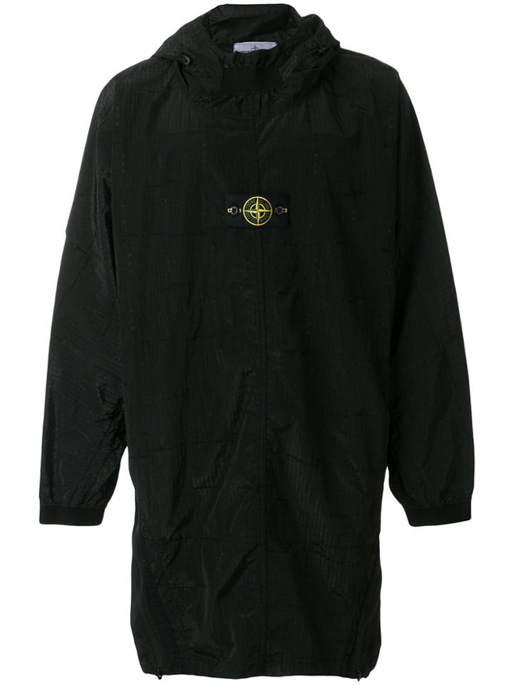 Stone Island Logo Patch Hooded Sweater - Black