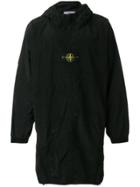 Stone Island Logo Patch Hooded Sweater - Black